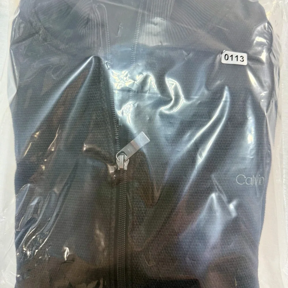 Calvin Klein Men's Size Large Full Zip Sweater‎ Jacket Pockets Logo Faded Black